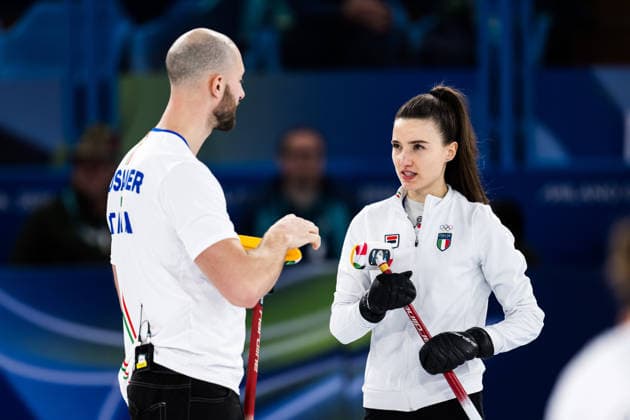260207 Stefania Constantini and Amos Mosaner of Italy competes in a round robin mixed doubles curling match against Sweden during day 1 of the 2026 Winter Olympics on February 7, 2026 in Cortina. Photo: Jon Olav Nesvold BILDBYRAN COP 217 JE0110 curling Olympic Games, Olympische Spiele, Olympia, OS olympics winter olympics os ol olympiska spel vinter-os olympiske leker milano cortina 2026 milan cortina 2026 milano cortina 2026 olympic games milano cortina 2026 winter olympic games milano cortina-os milano cortina-ol vinter-ol 1 bbeng *** 260207 Stefania Constantini and Amos Mosaner of Italy competes in a round robin mixed doubles curling match against Sweden during day 1 of the 2026 Winter Olympics on February 7, 2026 in Cortina Photo Jon Olav Nesvold BILDBYRAN COP 217 JE0110 curling olympic games olympics winter olympics os ol olympiska spel vinter os olympiske leker milano cortina 2026 milan cortina 2026 milano cortina 2026 olympic games milano cortina 2026 winter olympic games milano cortina os milano cortina ol vinter ol 1 bbeng  Copyright: JONxOLAVxNESVOLD BB260207JE047
