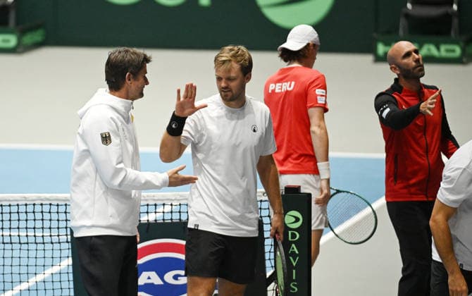 2026 Davis Cup Qualifiers , Düsseldorf Germany Germany vs. Peru Day 2 Match 3 3.Match Kevin Krawietz (GER) Tim Puetz (GER) vs. Ignacio Buse (PER) Arklon Huertas del Pino (PER)