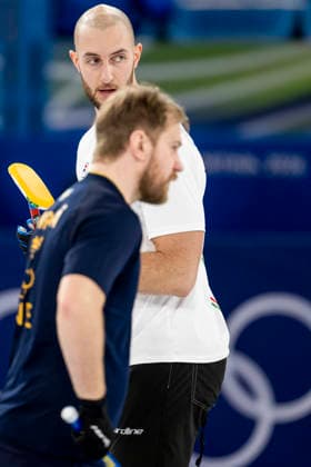 260207 Amos Mosaner of Italy and Ramus Wrana of Sweden in a round robin mixed doubles curling match between Sweden and Italy during day 1 of the 2026 Winter Olympics on February 7, 2026 in Cortina. Photo: Jon Olav Nesvold BILDBYRAN COP 217 JE0110 curling Olympic Games, Olympische Spiele, Olympia, OS olympics winter olympics os ol olympiska spel vinter-os olympiske leker milano cortina 2026 milan cortina 2026 milano cortina 2026 olympic games milano cortina 2026 winter olympic games milano cortina-os milano cortina-ol vinter-ol 1 bbeng *** 260207 Amos Mosaner of Italy and Ramus Wrana of Sweden in a round robin mixed doubles curling match between Sweden and Italy during day 1 of the 2026 Winter Olympics on February 7, 2026 in Cortina Photo Jon Olav Nesvold BILDBYRAN COP 217 JE0110 curling olympic games olympics winter olympics os ol olympiska spel vinter os olympiske leker milano cortina 2026 milan cortina 2026 milano cortina 2026 olympic games milano cortina 2026 winter olympic games milano cortina os milano cortina ol vinter ol 1 bbeng  Copyright: JONxOLAVxNESVOLD BB260207JE065