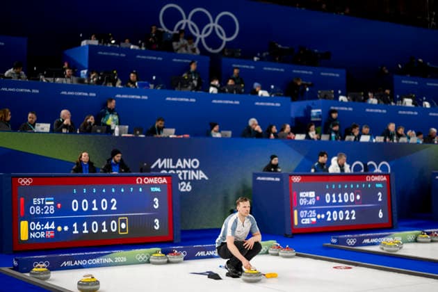260207 Magnus Nedregotten of Norway competes in a round robin mixed doubles curling match between Norway and Estonia during day 1 of the 2026 Winter Olympics on February 7, 2026 in Cortina. Photo: Jon Olav Nesvold BILDBYRAN COP 217 JE0110 curling Olympic Games, Olympische Spiele, Olympia, OS olympics winter olympics os ol olympiska spel vinter-os olympiske leker milano cortina 2026 milan cortina 2026 milano cortina 2026 olympic games milano cortina 2026 winter olympic games milano cortina-os milano cortina-ol vinter-ol 1 bbeng *** 260207 Magnus Nedregotten of Norway competes in a round robin mixed doubles curling match between Norway and Estonia during day 1 of the 2026 Winter Olympics on February 7, 2026 in Cortina Photo Jon Olav Nesvold BILDBYRAN COP 217 JE0110 curling olympic games olympics winter olympics os ol olympiska spel vinter os olympiske leker milano cortina 2026 milan cortina 2026 milano cortina 2026 olympic games milano cortina 2026 winter olympic games milano cortina os milano cortina ol vinter ol 1 bbeng  Copyright: JONxOLAVxNESVOLD BB260207JE072
