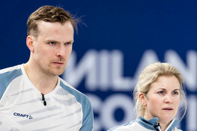 260207 Magnus Nedregotten and Kristin Skaslien of Norway compete in a round robin mixed doubles curling match between Norway and Estonia during day 1 of the 2026 Winter Olympics on February 7, 2026 in Cortina. Photo: Jon Olav Nesvold BILDBYRAN COP 217 JE0110 curling Olympic Games, Olympische Spiele, Olympia, OS olympics winter olympics os ol olympiska spel vinter-os olympiske leker milano cortina 2026 milan cortina 2026 milano cortina 2026 olympic games milano cortina 2026 winter olympic games milano cortina-os milano cortina-ol vinter-ol 1 bbeng *** 260207 Magnus Nedregotten and Kristin Skaslien of Norway compete in a round robin mixed doubles curling match between Norway and Estonia during day 1 of the 2026 Winter Olympics on February 7, 2026 in Cortina Photo Jon Olav Nesvold BILDBYRAN COP 217 JE0110 curling olympic games olympics winter olympics os ol olympiska spel vinter os olympiske leker milano cortina 2026 milan cortina 2026 milano cortina 2026 olympic games milano cortina 2026 winter olympic games milano cortina os milano cortina ol vinter ol 1 bbeng  Copyright: JONxOLAVxNESVOLD BB260207JE073