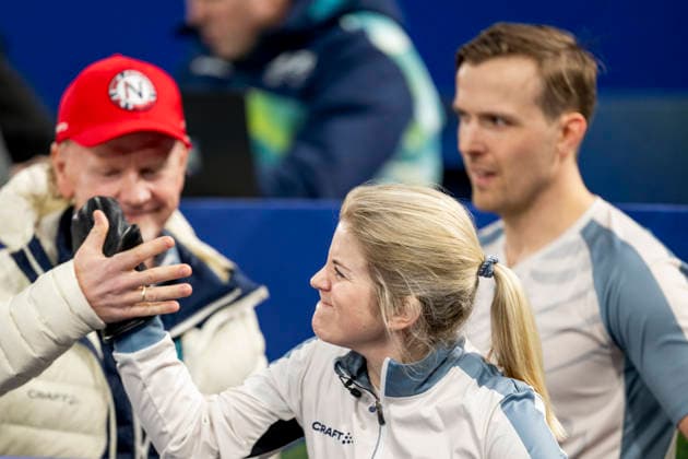 260207 Kristin Skaslien of Norway celebrates after a round robin mixed doubles curling match between Norway and Estonia during day 1 of the 2026 Winter Olympics on February 7, 2026 in Cortina. Photo: Jon Olav Nesvold BILDBYRAN COP 217 JE0110 curling Olympic Games, Olympische Spiele, Olympia, OS olympics winter olympics os ol olympiska spel vinter-os olympiske leker milano cortina 2026 milan cortina 2026 milano cortina 2026 olympic games milano cortina 2026 winter olympic games milano cortina-os milano cortina-ol vinter-ol 1 bbeng jubel *** 260207 Kristin Skaslien of Norway celebrates after a round robin mixed doubles curling match between Norway and Estonia during day 1 of the 2026 Winter Olympics on February 7, 2026 in Cortina Photo Jon Olav Nesvold BILDBYRAN COP 217 JE0110 curling olympic games olympics winter olympics os ol olympiska spel vinter os olympiske leker milano cortina 2026 milan cortina 2026 milano cortina 2026 olympic games milano cortina 2026 winter olympic games milano cortina os milano cortina ol vinter ol 1 bbeng jubel  Copyright: JONxOLAVxNESVOLD BB260207JE082