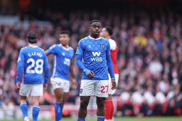 7th February 2026; Emirates Stadium, London, England; Premier League Football, Arsenal versus Sunderland; Noah Sadiki of Sunderland  KatiexChan