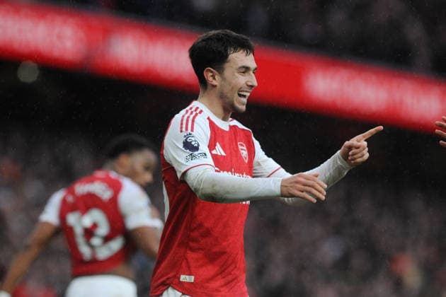 Football - 2025 2026 Premier League - Arsenal vs Sunderland - Emirates Stadium - Saturday 7th February 2026 Martin Zubimendi of Arsenal celebrates his goal 
