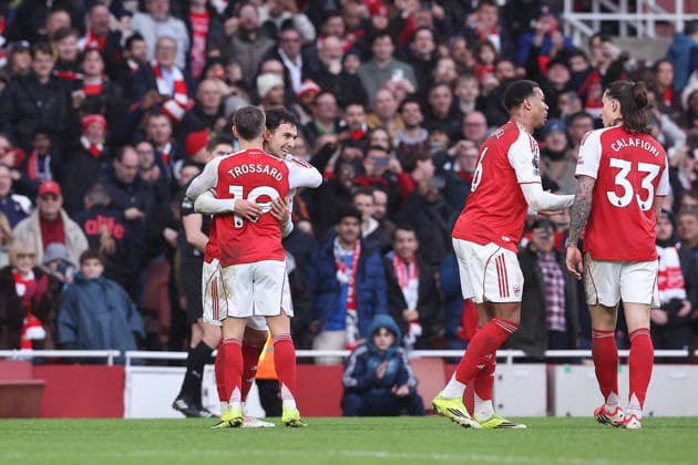 7th February 2026; Emirates Stadium, London, England; Premier League Football, Arsenal versus Sunderland; Martin Zubimendi of Arsenal celebrates his goal in the 42nd minute for 1-0  KatiexChan