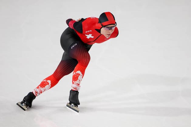 ITALY, MILAN - FEBRUARY 7, 2026: Kaitlyn McGregor of Switzerland competes in the womenâ€™s 3000m at Milano Speed skating, Eisschnelllauf Stadium. Peter Kovalev TASS  88334786