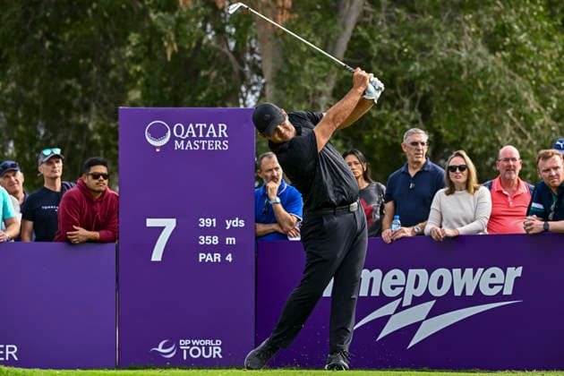 QATAR MASTERS 2026- THIRD ROUND Patrick Reed of the United States tees off on the 7th hole during the third round of the Qatar Masters 2026 golf tournament at the Doha Golf Club in Doha, Qatar, on February 7, 2026 DOHA Qatar Copyright: xNOUSHADx