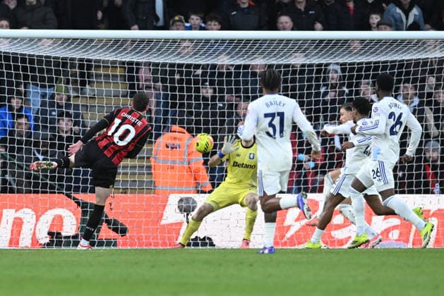 Bournemouth v Aston Villa, Premier League Ryan Christie (10) of AFC Bournemouth shoots at goal with Emiliano Martinez (23) of Aston Villa making a save during the Premier League match between Bournemouth and Aston Villa at the Vitality Stadium, Bournemouth, UK on 7 February 2026. Bournemouth Vitality Stadium Dorset UK Editorial use only DataCo restrictions apply See www.football-dataco.com , Copyright: xGrahamxHuntx PSI-23705-0106