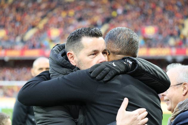 FOOTBALL : RC Lens vs Stade Rennais - Ligue 1 J21 - 07 02 2026 Pierre SAGE (entraineur RC Lens) et Habib BEYE (Entraineur Stade Rennais) lors du match RC Lens vs Stade Rennais, Ligue 1 J21, stade Bollaert-Delelis, le 7 fÃ vrier 2026 - photo Laurent Sanson PsnewZ  Copyright: xLaurentxSANSONx xPsnewZx