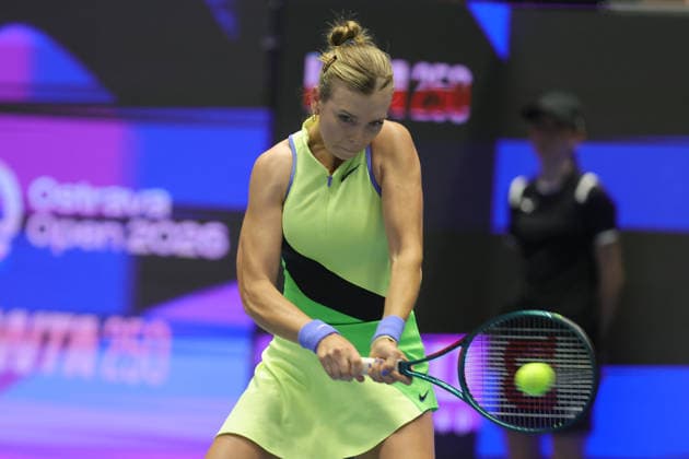 Katie Boulter (UK) in action during the match against Tamara Korpatsch (GER) within the WTA, Tennis Damen women s tennis tournament Ostrava Open in Ostrava, Czech Republic, February 7, 2026. (CTKxPhoto PetrxSznapka) CTKPhotoP2026020705628  CTKPhotoP2026020705628