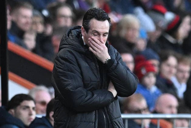 Bournemouth v Aston Villa, Premier League Aston Villa manager Unai Emery looks concerned during the Premier League match between Bournemouth and Aston Villa at the Vitality Stadium, Bournemouth, UK on 7 February 2026. Bournemouth Vitality Stadium Dorset UK Editorial use only DataCo restrictions apply See www.football-dataco.com , Copyright: xGrahamxHuntx PSI-23705-0124