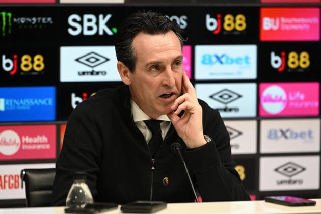 Bournemouth v Aston Villa, Premier League Aston Villa manager Unai Emery talking during the post match press conference, PK, Pressekonferenz after the Premier League match between Bournemouth and Aston Villa at the Vitality Stadium, Bournemouth, UK on 7 February 2026. Bournemouth Vitality Stadium Dorset UK Editorial use only DataCo restrictions apply See www.football-dataco.com , Copyright: xGrahamxHuntx PSI-23705-0142