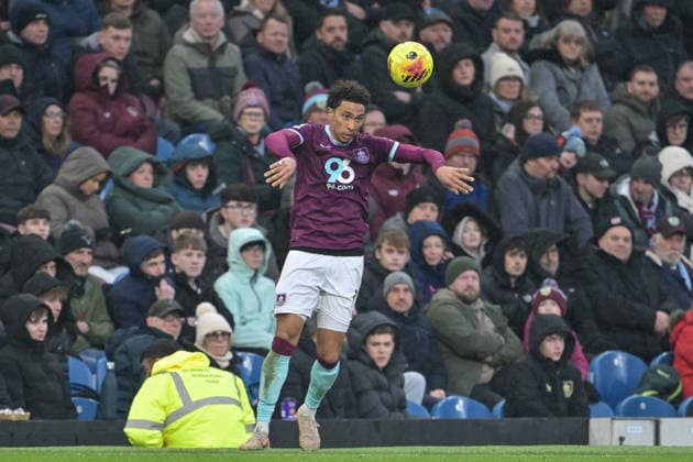 7th February 2026; Turf Moor, Burnley, Lancashire, England; Premier League Football, Burnley versus West Ham United; Bashir Humphreys of Burnley takes the throw in  LeexDurkin