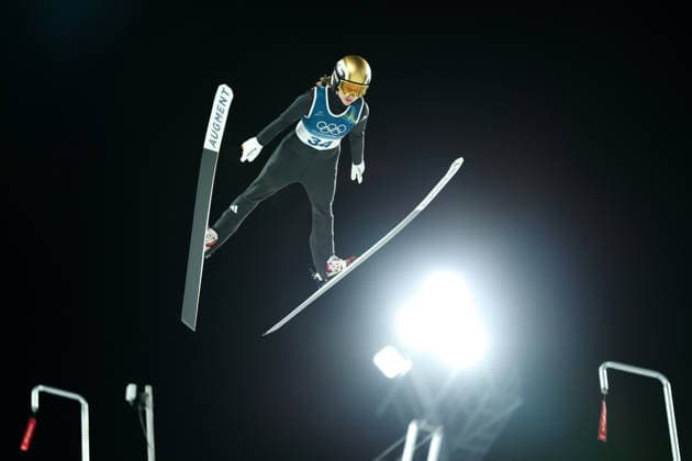 Olympische Winterspiele Milano Cortina 2026 Skispringen Normalschanze Einzel Frauen am 07.02.2026 an der Predazzo Ski jumping, Skispringen, Ski, nordisch Stadium in Predazzo Juliane Seyfarth ( Deutschland ) *** Olympic Winter Games Milano Cortina 2026 Ski Jumping Normal Hill Individual Women on 07 02 2026 at the Predazzo Ski Jumping Stadium in Predazzo Juliane Seyfarth Germany xMSx