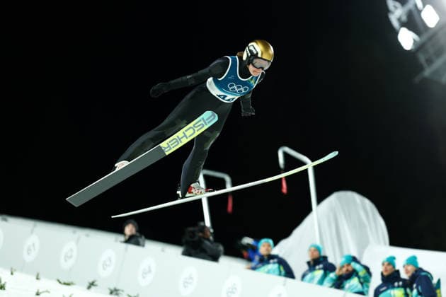 Olympische Winterspiele Milano Cortina 2026 Skispringen Normalschanze Einzel Frauen am 07.02.2026 an der Predazzo Ski jumping, Skispringen, Ski, nordisch Stadium in Predazzo Agnes Reisch ( Deutschland ) *** Olympic Winter Games Milano Cortina 2026 Ski Jumping Normal Hill Individual Women on 07 02 2026 at the Predazzo Ski Jumping Stadium in Predazzo Agnes Reisch Germany xMSx