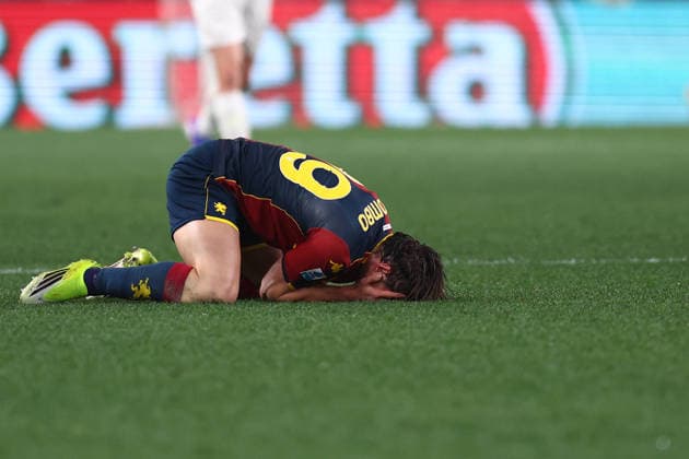 Lorenzo Colombo (Genoa Cfc) looks dejected, Serie A, Genoa CFC v SSC Napoli , Stadio Luigi Ferraris, February 7, 2026, Genova, Italy.