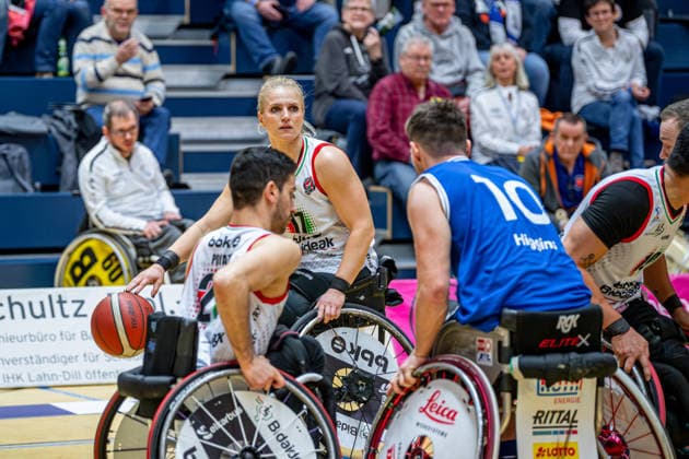 IWBF ChampionsCup; RSV Lahn-Dill - BBK Bidaideak Bilbao, 07.02.26 Kathleen Dandeneau (BKK Bidaideak Bilbao, 17), Pablo Lavandeira (BKK Bidaideak Bilbao, 21), Colin Higgins (RSV Lahn-Dill, 10) IWBF ChampionsCup; RSV Lahn-Dill - BBK Bidaideak Bilbao: Wetzlar, 07.02.26 Copyright: xBEAUTIFULxSPORTS Roeczeyx