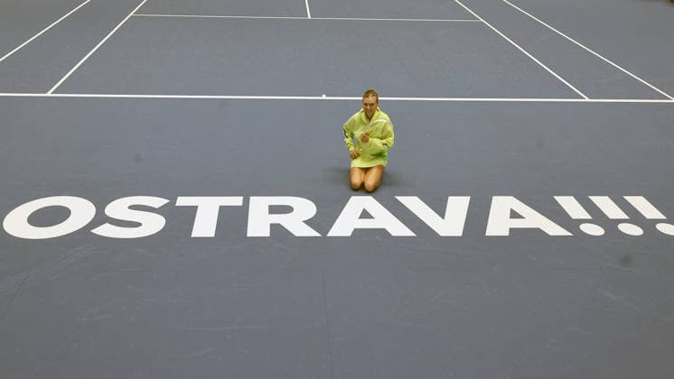 Winner Katie Boulter (UK) reacts after she won the match against Tamara Korpatsch (GER) within the WTA, Tennis Damen women s tennis tournament Ostrava Open in Ostrava, Czech Republic, February 7, 2026. (CTKxPhoto PetrxSznapka) CTKPhotoP2026020706493  CTKPhotoP2026020706493