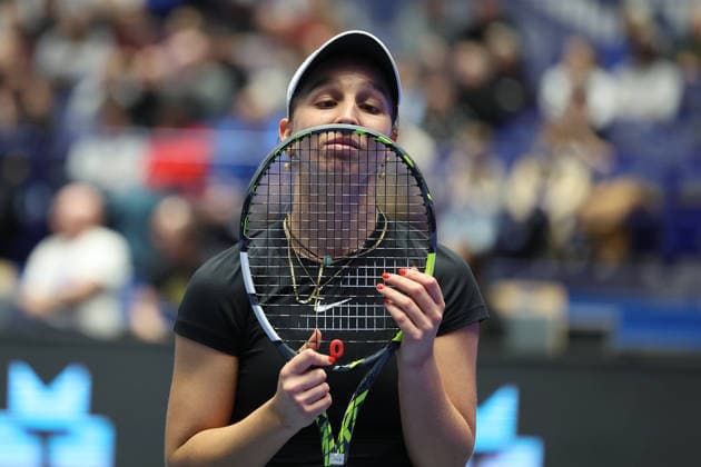 The second placed Tamara Korpatsch (GER) reacts after she lost the match against Katie Boulter (UK) within the WTA, Tennis Damen women s tennis tournament Ostrava Open in Ostrava, Czech Republic, February 7, 2026. (CTKxPhoto PetrxSznapka) CTKPhotoP2026020706496  CTKPhotoP2026020706496