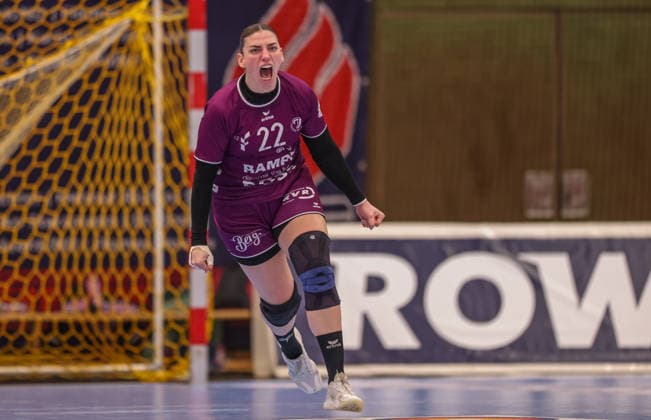 GER, Bensheim, HSG Bensheim Auerbach Flames vs TuS Metzingen, Alsco Handball Bundesliga Frauen, Handball, DHB, Spielzeit 2025 2026, Weststadthalle Bensheim, 16. Spieltag im Bild: Gabriela Bitolo (TuS Metzingen Handball 22), Tor, Jubel, Emotionen DFB DFL REGULATIONS PROHIBIT ANY USE OF PHOTOGRAPHS AS IMAGE SEQUENCES AND OR QUASI-VIDEO, 07.02.2026 Copyright: HMBxMedia HendrikxHamelau
