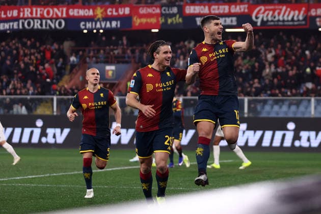 Genoa CFC - SSC Napoli Ruslan Malinovskyi of Genoa Cfc celebrates after scoring a goal during the Serie A match beetween Genoa CFC and SSC Napoli at Stadio Luigi Ferraris on February 7, 2026 in Turin, Italy . Genova Stadio Luigi Ferraris Italy Copyright: xMarcoxCanonierox