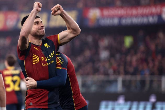 Genoa CFC - SSC Napoli Ruslan Malinovskyi of Genoa Cfc celebrates after scoring a goal during the Serie A match beetween Genoa CFC and SSC Napoli at Stadio Luigi Ferraris on February 7, 2026 in Turin, Italy . Genova Stadio Luigi Ferraris Italy Copyright: xMarcoxCanonierox