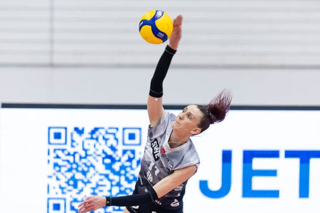 1. Volleyball Bundesliga Frauen: Schwarz-Weiss Erfurt vs. SSC Palmberg Schwerin; Erfurt; 07.02.2026 Isabel Kova?i? ( 11; Schwarz-Weiss Erfurt) 1. Volleyball Bundesliga Frauen: Schwarz-Weiss Erfurt vs. SSC Palmberg Schwerin; Riethsporthalle Erfurt; 07.02.2026 Copyright: xBEAUTIFULxSPORTS Duehringx