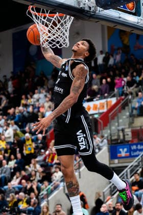 Ludwigsburg, BBL - 25 26 - MHP Riesen Ludwigsburg vs. Bamberg Baskets Demarcus Marquette Demonia (Bamberg) Ludwigsburg MHP Arena Baden-Württemberg Deutschland