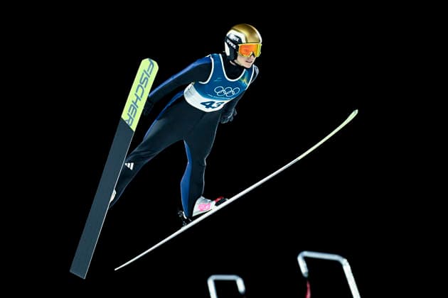 Katharina Schmid of Germany during the trial round of women s Ski jumping, Skispringen, Ski, nordisch Normal Hill Individual event at the Milano Cortina Winter Olympics in Predazzo Ski Jumping Stadium on February 7, 2026. - MARKKU ULANDER Tesero Italy RS7MC67MZfI  Copyright: xMarkkuxUlanderx RS7MC67MZfI