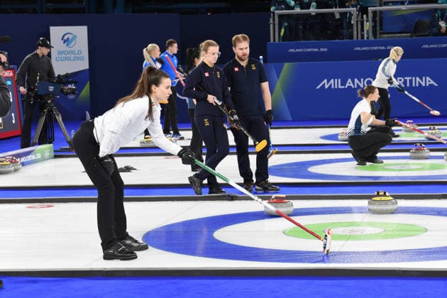 CORTINA, OLYMPICS, MIXED DOUBLES CURLING ITALY-SWEDEN, IN THE PHOTO Stefania Constantini  Copyright: xFRANCESCAxVIECELIx xipa-agency.netx xFrancescaxViecelix IPA_71082408 IPA_Agency_IPA71082408