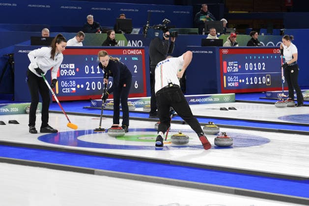 CORTINA, OLYMPICS, MIXED DOUBLES CURLING ITALY-SWEDEN, IN THE PHOTO Amos Mosaner Stefania Constantini  Copyright: xFRANCESCAxVIECELIx xipa-agency.netx xFrancescaxViecelix IPA_71082422 IPA_Agency_IPA71082422
