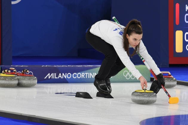 CORTINA, OLYMPICS, MIXED DOUBLES CURLING ITALY-SWEDEN, IN THE PHOTO Stefania Constantini  Copyright: xFRANCESCAxVIECELIx xipa-agency.netx xFrancescaxViecelix IPA_71082513 IPA_Agency_IPA71082513