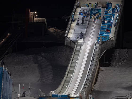 OLYMPICS - Winter Olympic Games, Olympische Spiele, Olympia, OS Milano Cortina 2026 VAL DI FIEMME,ITALY,07.FEB.26 - OLYMPICS, Ski jumping, Skispringen, Ski, nordisch - Winter Olympic Games Milano Cortina 2026, individual, normal hill, women. Image shows the normal hill jump with Lisa Eder (AUT).  GEPAxpictures xOliverxLerch