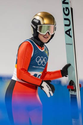 OLYMPICS - Winter Olympic Games, Olympische Spiele, Olympia, OS Milano Cortina 2026 VAL DI FIEMME,ITALY,07.FEB.26 - OLYMPICS, Ski jumping, Skispringen, Ski, nordisch - Winter Olympic Games Milano Cortina 2026, individual, normal hill, women. Image shows Heidi Dyhre Traaserud (NOR).  GEPAxpictures xOliverxLerch
