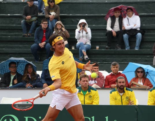 COPA DAVIS ECUADOR VS AUSTRALIA Quito, sabado 7de febrero del 2026 Copa Davis, primera ronda de clasificacion entre Ecuador vs. Australia, en el Quito Tenis Golf Club. Ãlvaro Guillen (ECU) vs Rinky Hijikata (BRA) Fotos : API Rolando Enriquez Quito Pichincha Ecuador Copyright: xROLANDOxENRIQUEZx
