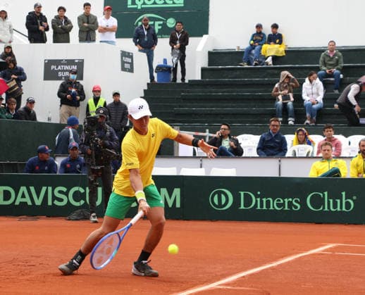COPA DAVIS ECUADOR VS AUSTRALIA Quito, sabado 7de febrero del 2026 Copa Davis, primera ronda de clasificacion entre Ecuador vs. Australia, en el Quito Tenis Golf Club. Ãlvaro Guillen (ECU) vs Rinky Hijikata (BRA) Fotos : API Rolando Enriquez Quito Pichincha Ecuador Copyright: xROLANDOxENRIQUEZx