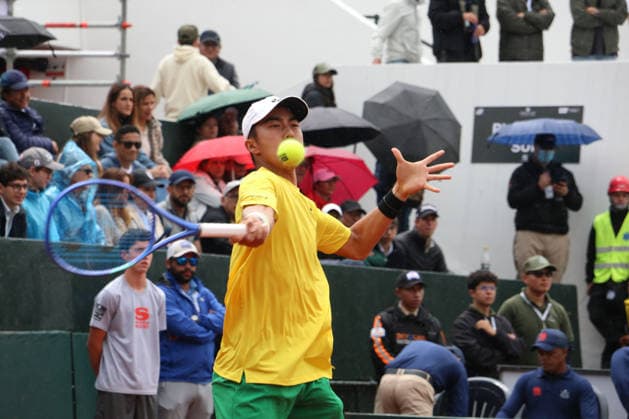 COPA DAVIS ECUADOR VS AUSTRALIA Quito, sabado 7de febrero del 2026 Copa Davis, primera ronda de clasificacion entre Ecuador vs. Australia, en el Quito Tenis Golf Club. Ãlvaro Guillen (ECU) vs Rinky Hijikata (BRA) Fotos : API Rolando Enriquez Quito Pichincha Ecuador Copyright: xROLANDOxENRIQUEZx