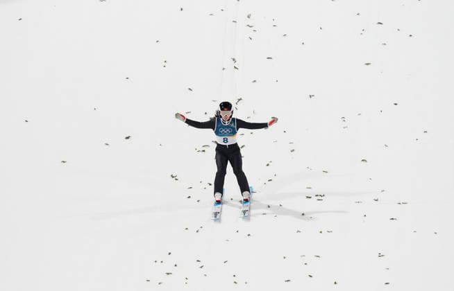 (260208) -- PULEIDAZUO, Feb. 7, 2026 -- Weng Yangning of China competes during the trial round of the Ski jumping, Skispringen, Ski, nordisch women s normal hill individual at the Milan-Cortina 2026 Olympic Winter games, Winterspiele,Spiele, Summer games in Predazzo, Italy, Feb. 7, 2026. ) (MICO2026)ITALY-PREDAZZO-OLYMPIC WINTER GAMES-SKI JUMPING-WOMEN S NORMAL HILL INDIVIDUAL MengxYongmin 