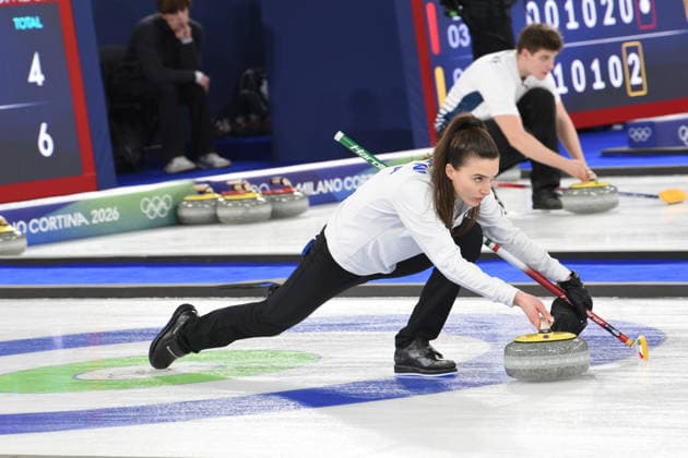 CORTINA, OLYMPICS, MIXED DOUBLES CURLING ITALY-SWEDEN, IN THE PHOTO Stefania Constantini  Copyright: xFRANCESCAxVIECELIx xipa-agency.netx xFrancescaxViecelix IPA_71082521 IPA_Agency_IPA71082521