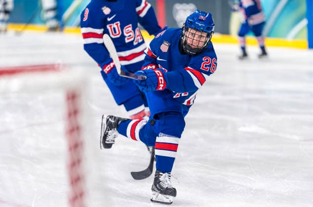 February 7, 2026, Milan, Lombardy, Italy: forward Kendall Coyne 26 of Team United States warms up before playing against Team Finland in the Preliminary Round Group B at the Milano Ice Park In Rho in MILAN, Italy during the 2026 Milano Cortina Winter Olympics. Team USA defeats Finland 5-0. Milan Italy - ZUMAa161 20260207_oly_a161_170 Copyright: xWalterxG.xArcex