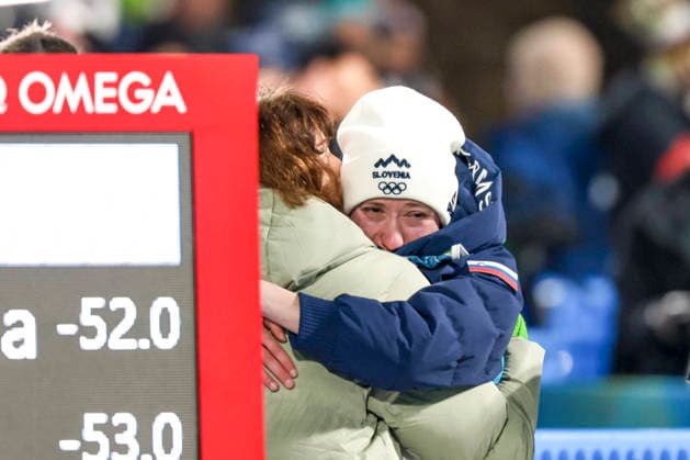 OLYMPICS - Winter Olympic Games, Olympische Spiele, Olympia, OS Milano Cortina 2026 VAL DI FIEMME,ITALY,07.FEB.26 - OLYMPICS, Ski jumping, Skispringen, Ski, nordisch - Winter Olympic Games Milano Cortina 2026, individual, normal hill, women. Image shows the disappointment of Nika Prevc (SLO).  GEPAxpictures xMatthiasxTrinkl