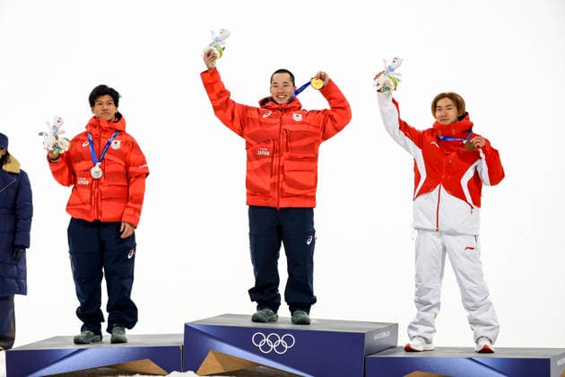 OLYMPICS - Winter Olympic Games, Olympische Spiele, Olympia, OS Milano Cortina 2026 BORMIO,ITALY,07.FEB.26 - OLYMPICS, SNOWBOARD - Winter Olympic Games Milano Cortina 2026, Big Air, final, men. Image shows Ryoma Kimata, Kira Kimura (JPN) and Yiming Su (CHN).  GEPAxpictures xWolfgangxGrebien