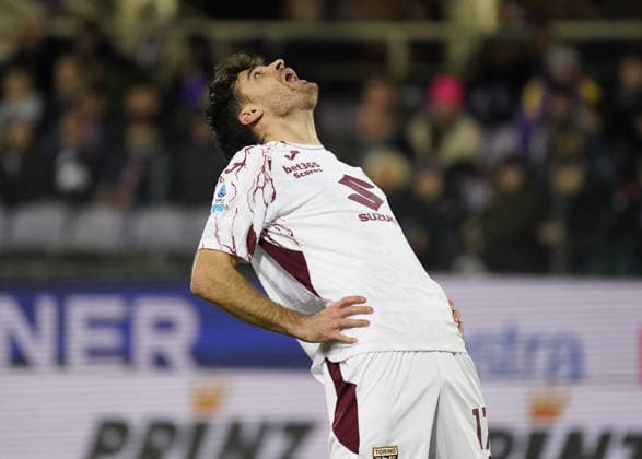 Torino™s Sandro Kulenovic disappointment after a shot during the Serie A soccer match between Fiorentina and Torino at the Artemio Franchi stadium in Florence, center of Italy - Saturday , February 07, 2026. - Soccer  Copyright: xMarcoxBucco LaxPressex