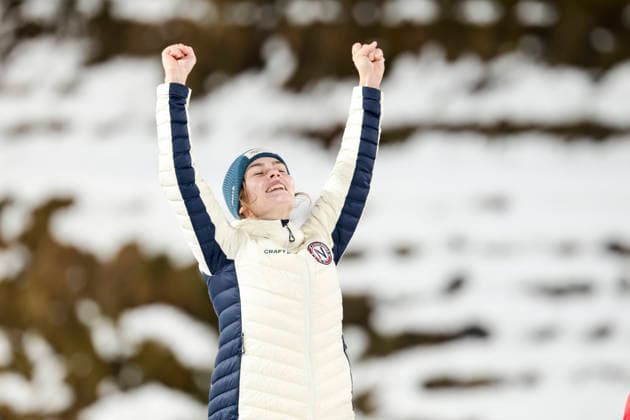 OLYMPICS - Winter Olympic Games, Olympische Spiele, Olympia, OS Milano Cortina 2026 260207, GEPA-20260207-101-147-0712: VAL DI FIEMME,ITALY,07.FEB.26 - OLYMPICS, Ski jumping, Skispringen, Ski, nordisch - Winter Olympic Games Milano Cortina 2026, individual, normal hill, women. Image shows the rejoicing of Anna Odine Stroem (NOR). Photo: GEPA pictures Matthias Trinkl Bildbyran - COP 81 - SWEDEN AND NORWAY ONLY live *** OLYMPICS Winter Olympic Games Milano Cortina 2026 260207, GEPA 20260207 101 147 0712 VAL DI FIEMME,ITALY,07 FEB 26 OLYMPICS, SKI JUMPING Winter Olympic Games Milano Cortina 2026, individual, normal hill, women Image shows the rejoicing of Anna Odine Stroem NOR Photo GEPA pictures Matthias Trinkl Bildbyran COP 81 SWEDEN AND NORWAY ONLY live  Copyright: GEPAxpictures xMatthiasxTrinkl BB260207ZO093