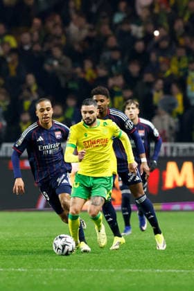 FC Nantes v Olympique Lyonnais - Ligue 1 McDonald s 2025 2026 99 Noah NARTEY (ol) - 20 Remy CABELLA (fcn) during the Ligue 1 McDonald s match between Nantes and Lyon at Stade de la Beaujoire on February 7, 2026 in Nantes, France. Nantes France  Copyright: xFEPx 776348277