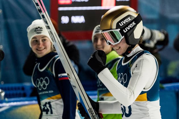 PREDAZZO, ITALY - FEBRUARY 7: Nika Prevc (Slowenia) cheers during the Ski jumping, Skispringen, Ski, nordisch Women s Normal Hill Individual at the Milano Cortina 2026 Olympics at Predazzo Ski Jumping Stadium on day 2 of the Milano Cortina 2026 Olympics on February 7, 2026 in Predazzo, Italy. Editorial use only. Trentino-Suedtirol Italy Copyright: xSteffiexWunderlx