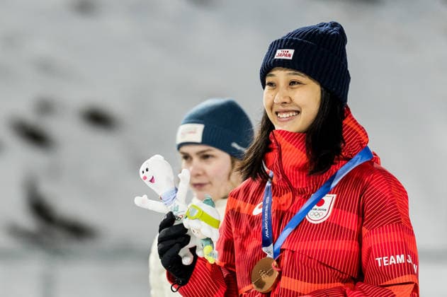 PREDAZZO, ITALY - FEBRUARY 7: Nozomi Maruyama (Japan) with the Bronze Medal during the Ski jumping, Skispringen, Ski, nordisch Women s Normal Hill Individual at the Milano Cortina 2026 Olympics at Predazzo Ski Jumping Stadium on day 2 of the Milano Cortina 2026 Olympics on February 7, 2026 in Predazzo, Italy. Editorial use only. Trentino-Suedtirol Italy Copyright: xSteffiexWunderlx