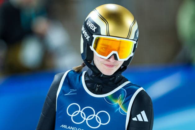 Olympische Winterspiele Milano Cortina 2026 Skispringen Normalschanze Einzel Frauen am 07.02.2026 an der Predazzo Ski jumping, Skispringen, Ski, nordisch Stadium in Predazzo Selina Freitag ( Deutschland ) *** Olympic Winter Games Milano Cortina 2026 Ski Jumping Normal Hill Individual Women on 07 02 2026 at the Predazzo Ski Jumping Stadium in Predazzo Selina Freitag Germany xMSx