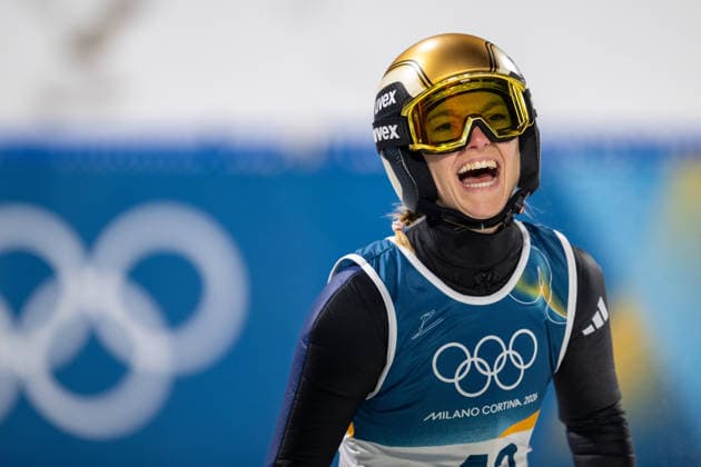OLYMPICS - Winter Olympic Games, Olympische Spiele, Olympia, OS Milano Cortina 2026 VAL DI FIEMME,ITALY,07.FEB.26 - OLYMPICS, Ski jumping, Skispringen, Ski, nordisch - Winter Olympic Games Milano Cortina 2026, individual, normal hill, women. Image shows Katharina Schmid (GER).  GEPAxpictures xOliverxLerch