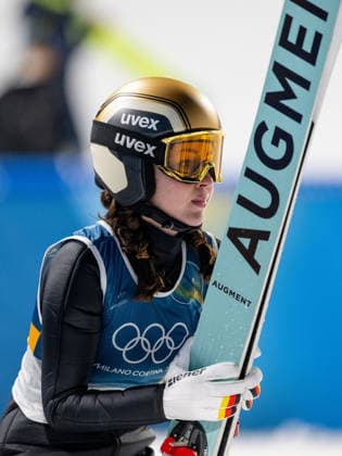 OLYMPICS - Winter Olympic Games, Olympische Spiele, Olympia, OS Milano Cortina 2026 VAL DI FIEMME,ITALY,07.FEB.26 - OLYMPICS, Ski jumping, Skispringen, Ski, nordisch - Winter Olympic Games Milano Cortina 2026, individual, normal hill, women. Image shows Juliane Seyfarth (GER).  GEPAxpictures xOliverxLerch